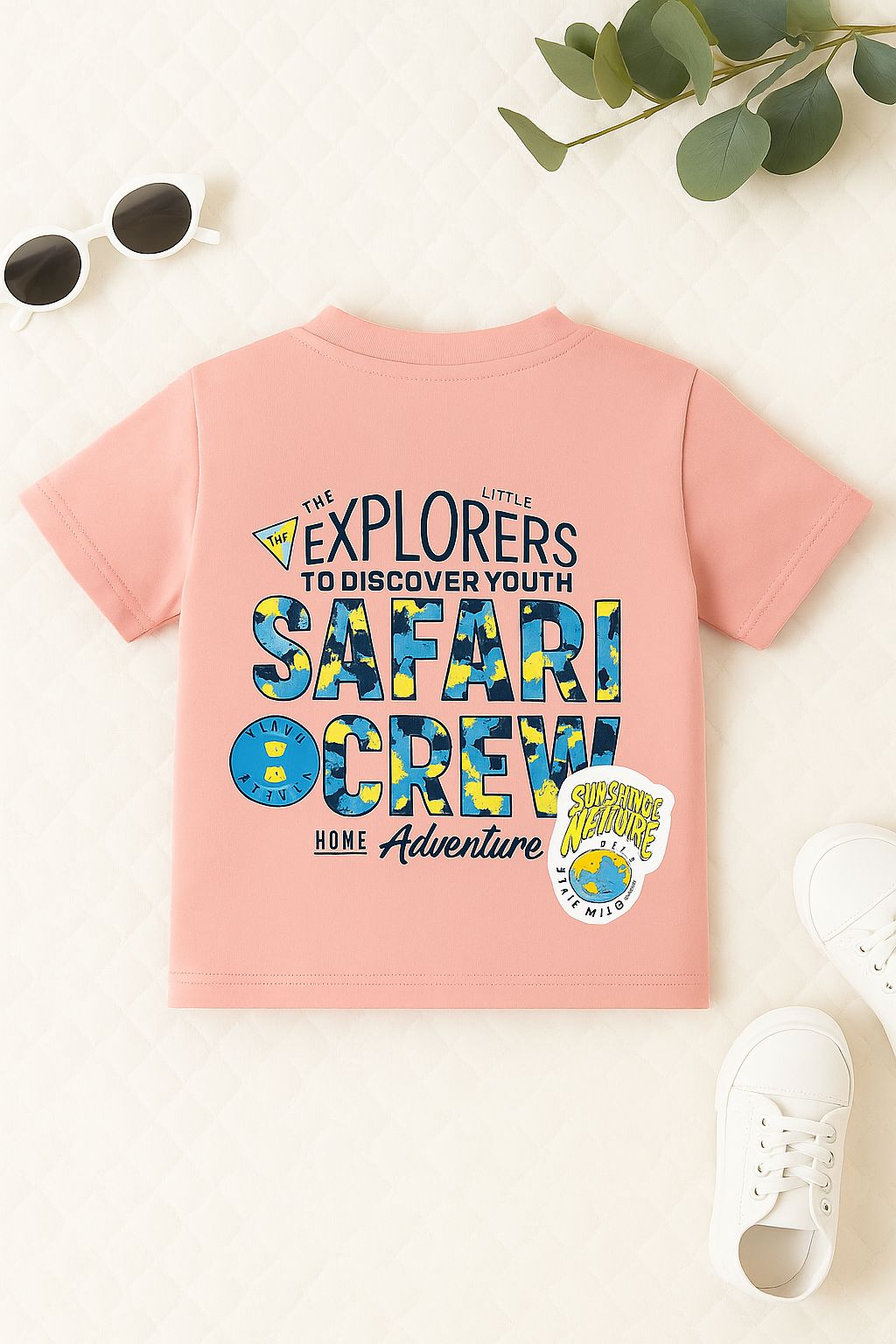 Adventure Crew T-shirt and Shorts Set for Kids with Back Print sky - My Little Co.
