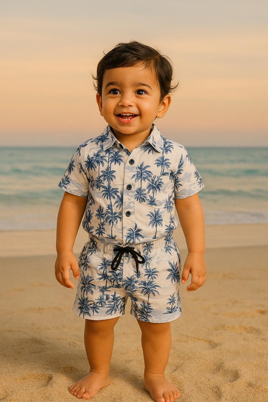 Tropical Vibes Toddler Shirt & Shorts Set – Summer Wear - My Little Co.