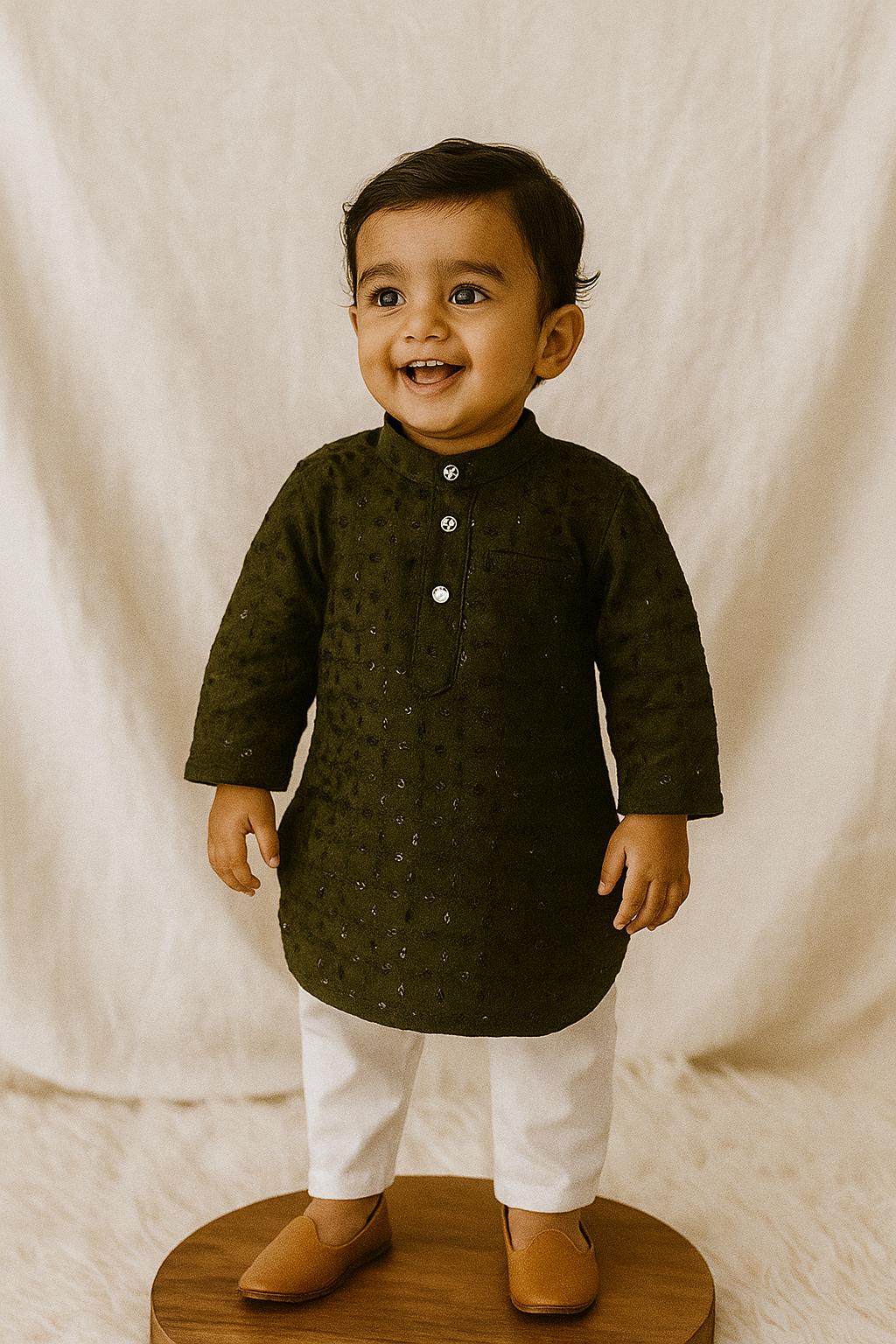 Rakhi Speical Kurta Pajama Set for Boys (1–2 Years) - My Little Co.