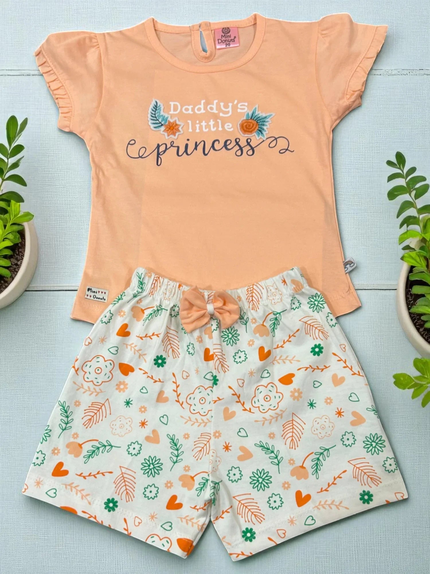 Daddy’s Little Princess T-Shirt & Floral Shorts Set for Baby Girls - My Little Co.