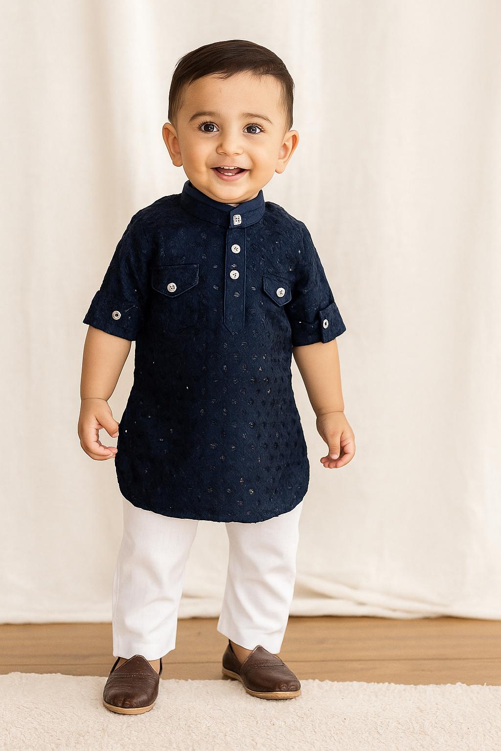 Rakhi Speical Kurta Pajama Set for Boys (1–2 Years) - My Little Co.