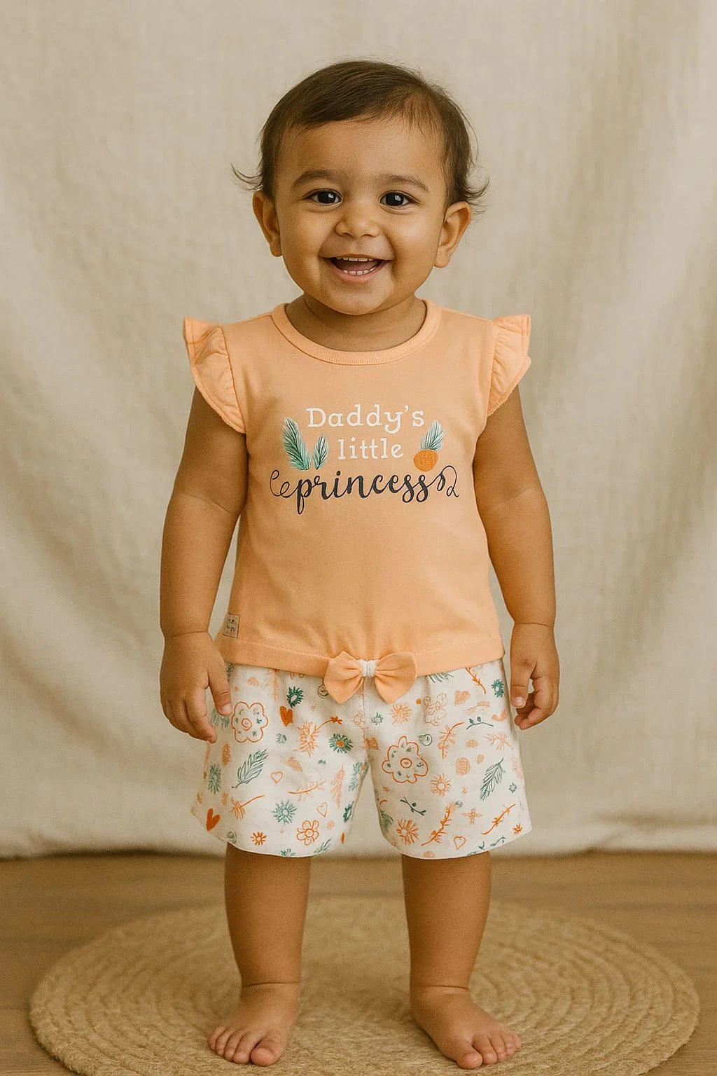 Daddy’s Little Princess T-Shirt & Floral Shorts Set for Baby Girls - My Little Co.