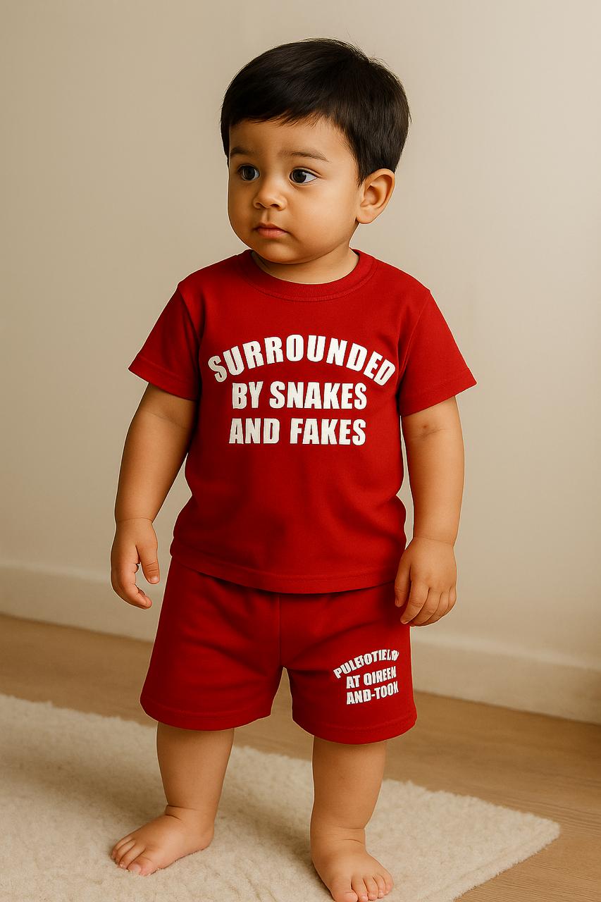 Bold Statement Baby Co-ord Set – “Surrounded by Snakes and Fakes" - My Little Co.