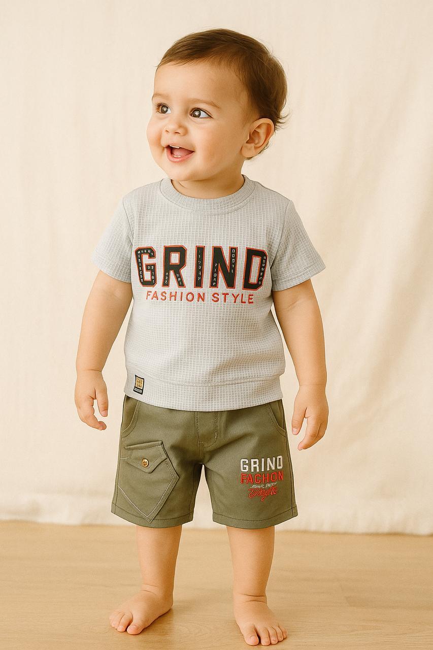 Grind Fashion Style Toddler Outfit Set – T-Shirt & Shorts - My Little Co.