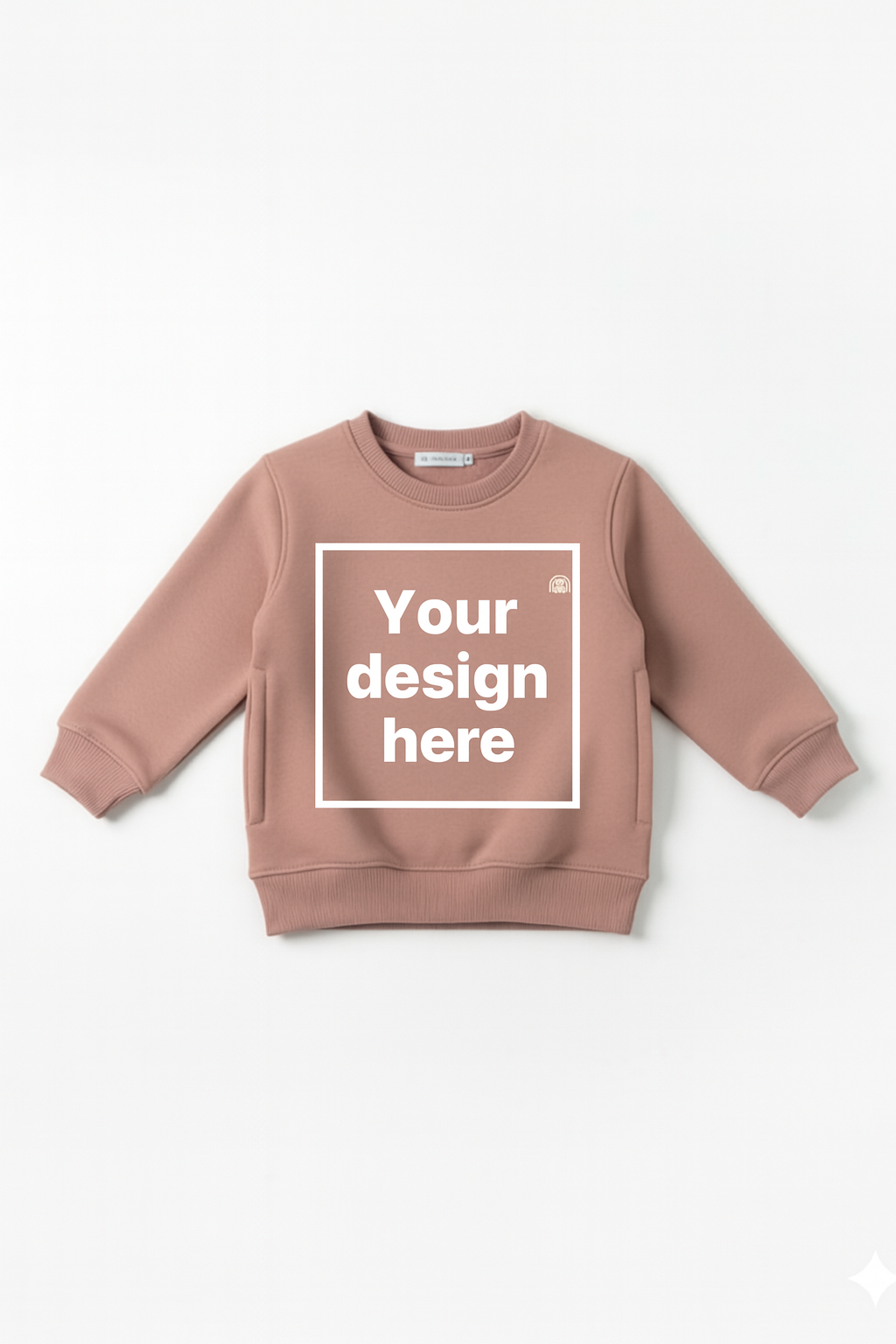 Peach Custom Print Round Neck Sweatshirt with Side Pockets – My Little Co. My Little Co.