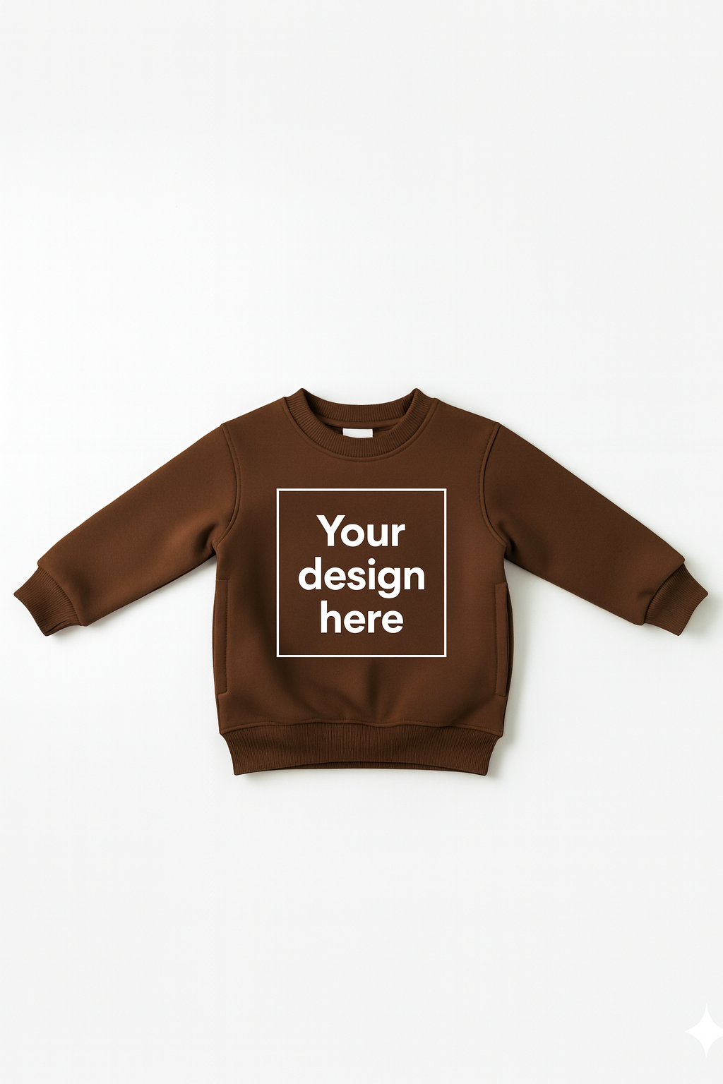 Brown Custom Print Round Neck Sweatshirt with Side Pockets – My Little Co. My Little Co.