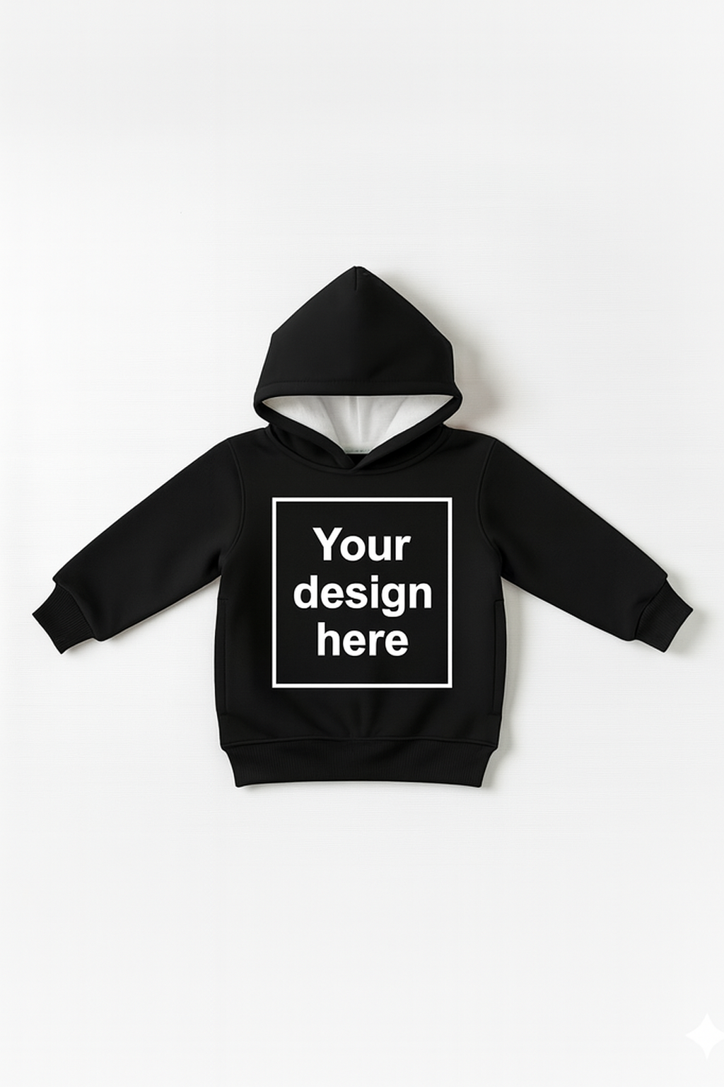 Black Custom Print Hoodie Sweatshirt with Side Pockets – My Little Co. My Little Co.