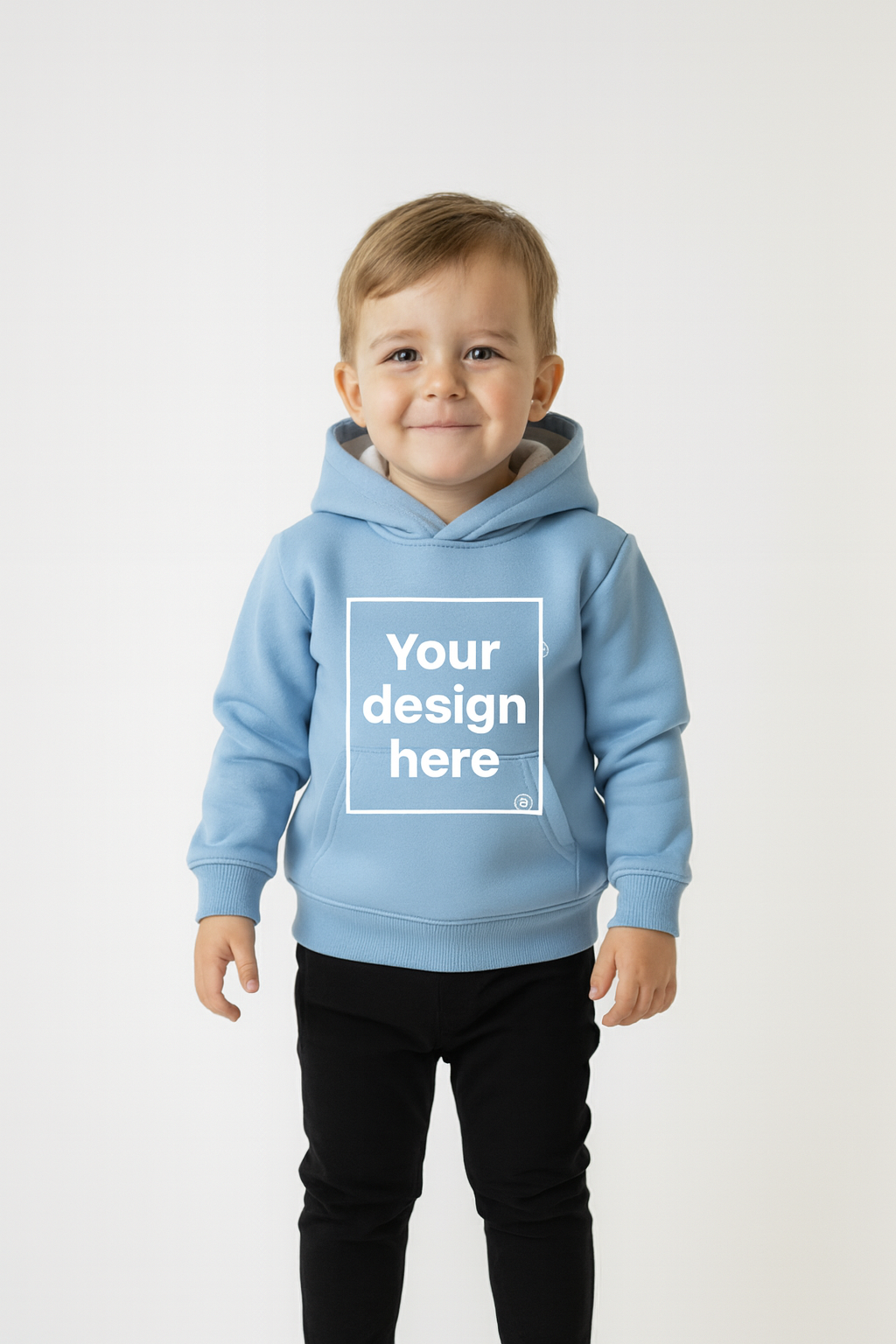 Sky blue Custom Print Hoodie Sweatshirt with Side Pockets – My Little Co. My Little Co.