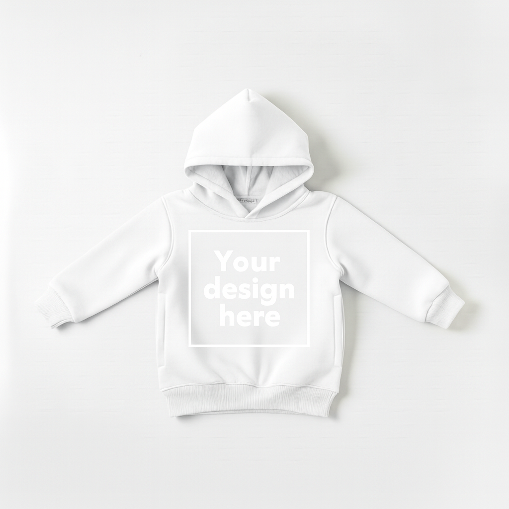 White Custom Print Hoodie Sweatshirt with Side Pockets – My Little Co. My Little Co.