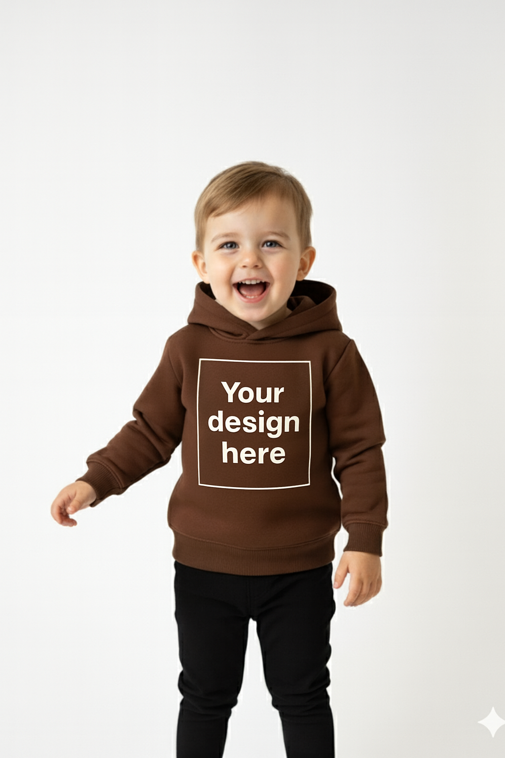 Brown Custom Print Hoodie Sweatshirt with Side Pockets – My Little Co. My Little Co.