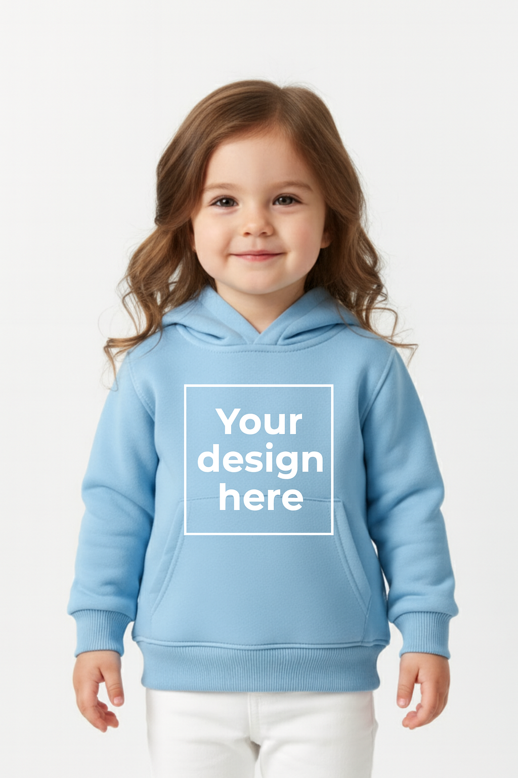 Sky blue Custom Print Hoodie Sweatshirt with Front Pockets – My Little Co. My Little Co.