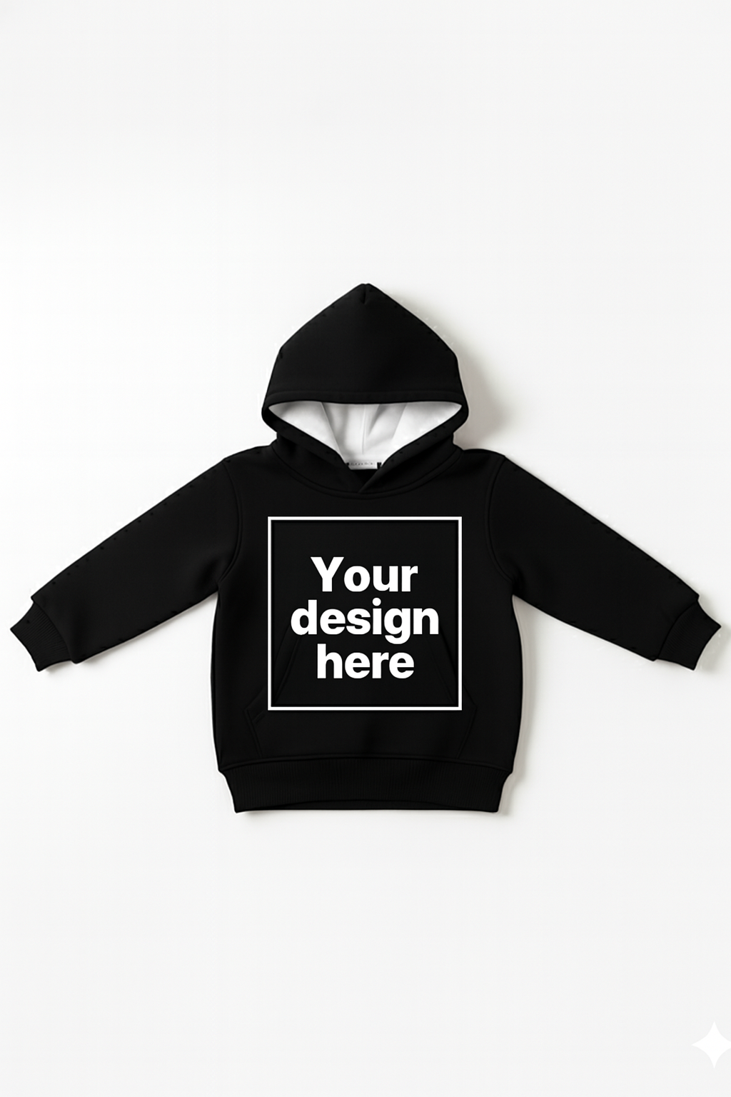 Black Custom Print Hoodie Sweatshirt with Front Pockets – My Little Co. My Little Co.