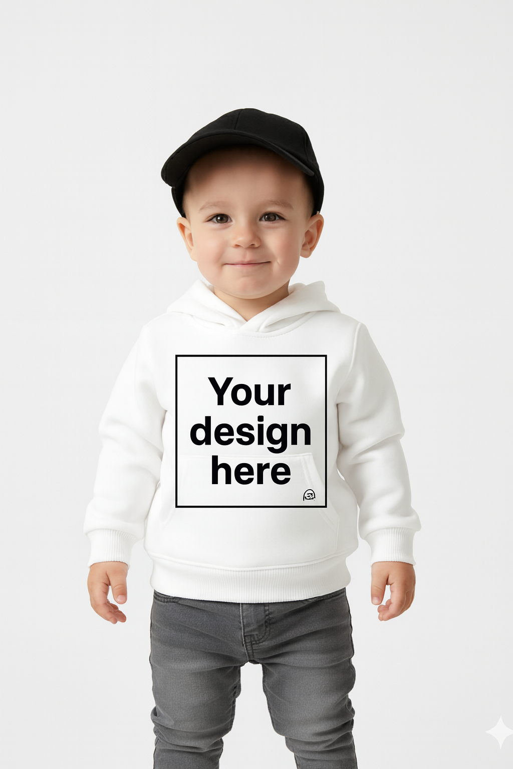 White Custom Print Hoodie Sweatshirt with Front Pockets – My Little Co. My Little Co.
