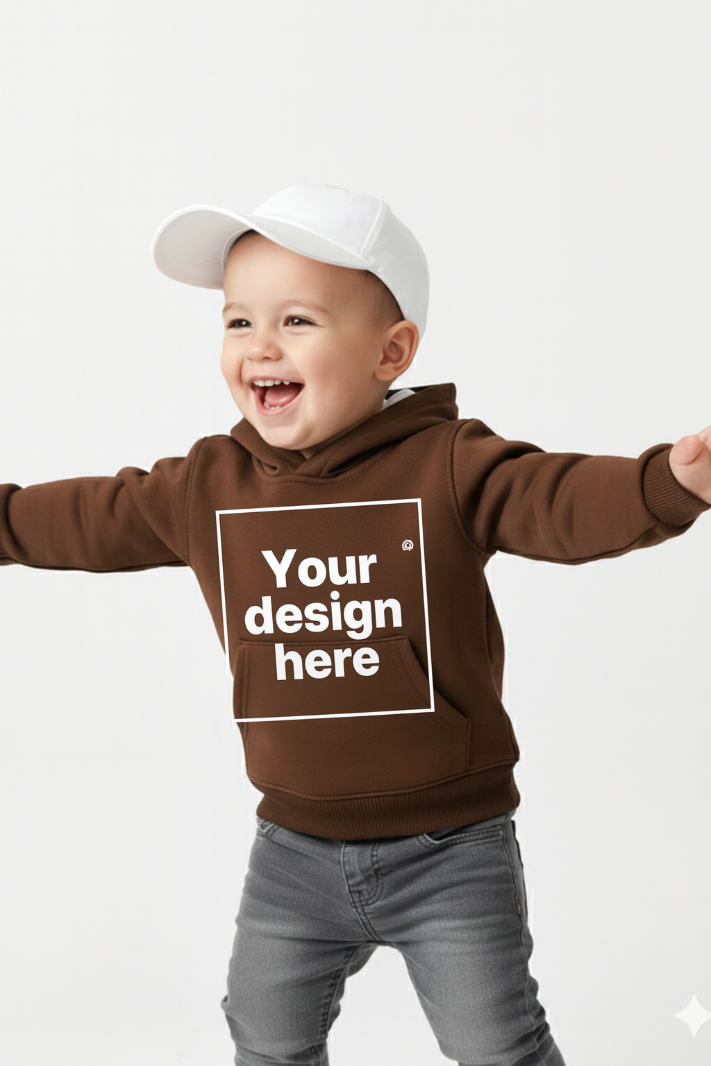 Brown Custom Print Hoodie Sweatshirt with Front Pockets – My Little Co. My Little Co.