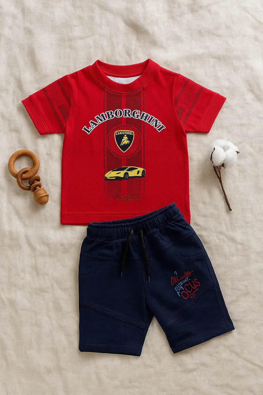 Lamborghini T-Shirt & Jean Shorts - My Little Co.