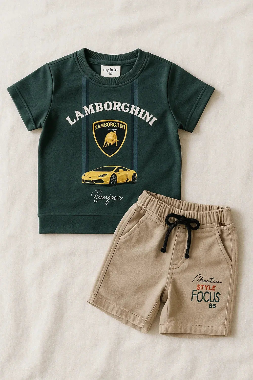 Lamborghini T-Shirt & Jean Shorts - My Little Co.