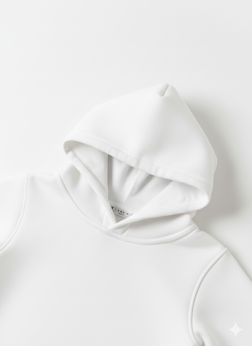 White Hoodie Sweatshirt with Side Pockets – My Little Co. My Little Co.