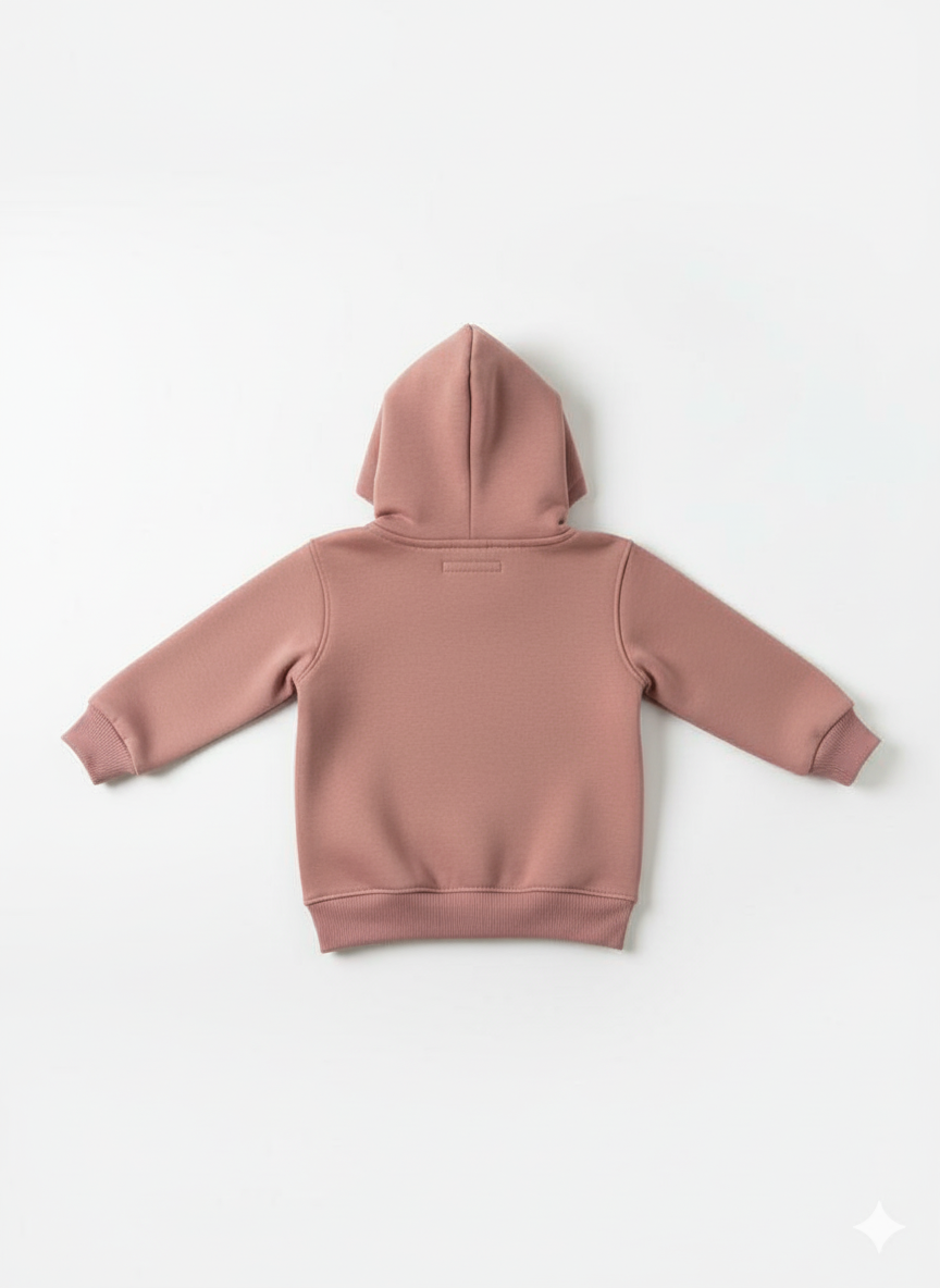 Peach Hoodie Baby Sweatshirt with Blue Stitch Print My Little Co.