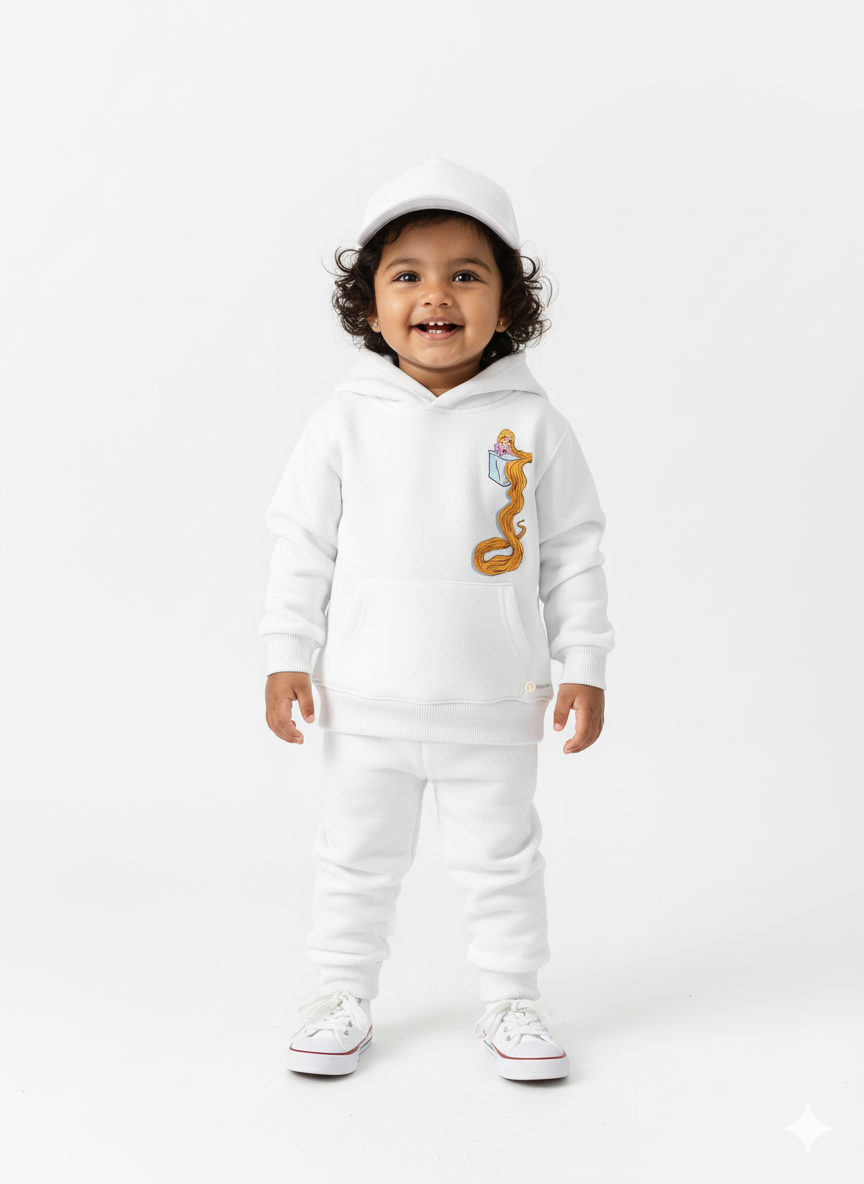 White Baby Hoodie with Disney Princess Print – Cute Cartoon Hoodie My Little Co.