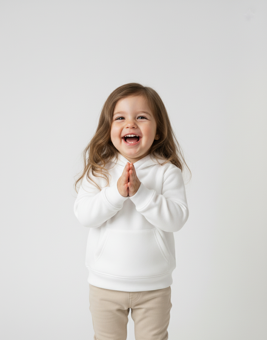 White Hoodie Sweatshirt with Side Pockets – My Little Co. My Little Co.