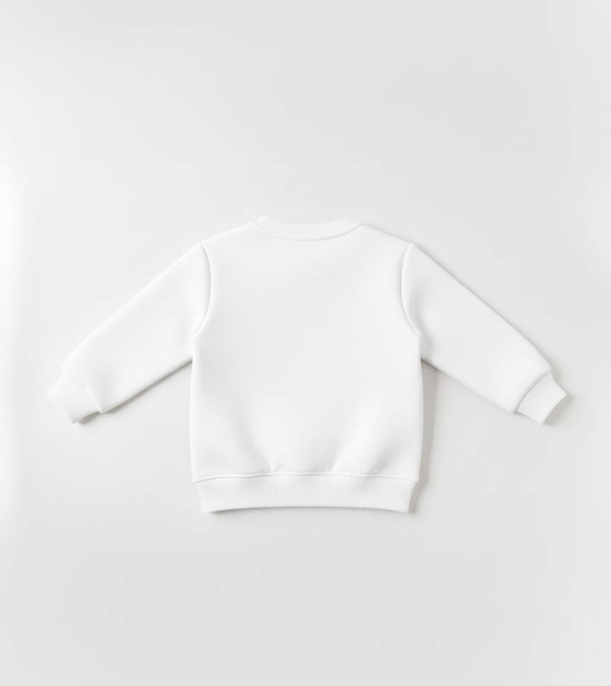 White long-sleeve shirt on a light gray background