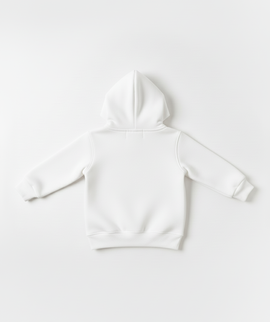 White Hoodie Sweatshirt with Side Pockets – My Little Co. My Little Co.