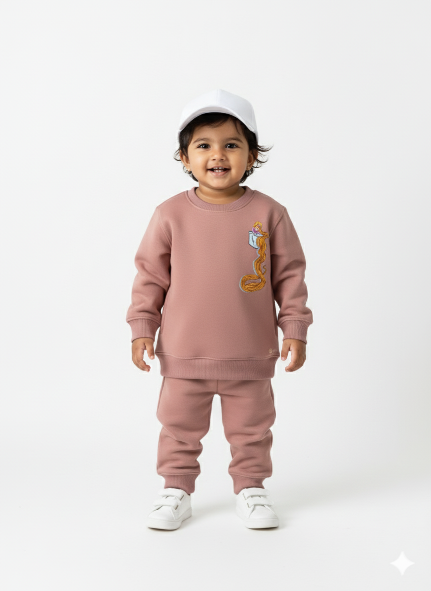 Peach Baby Sweatshirt with Disney Princess Print – Cute Cartoon Pullover My Little Co.