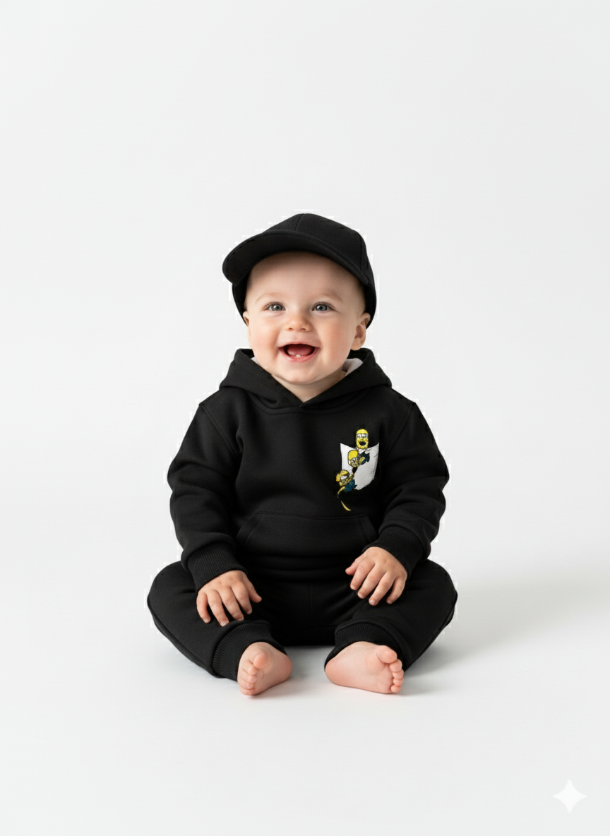 Black Baby Hoodie with Bart Simpson Print – Pullover for Toddlers My Little Co.