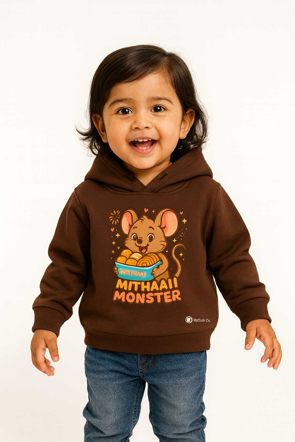 Highly rated Mithai Monster mouse hoodie Coffee Brown. Customer favorite design.