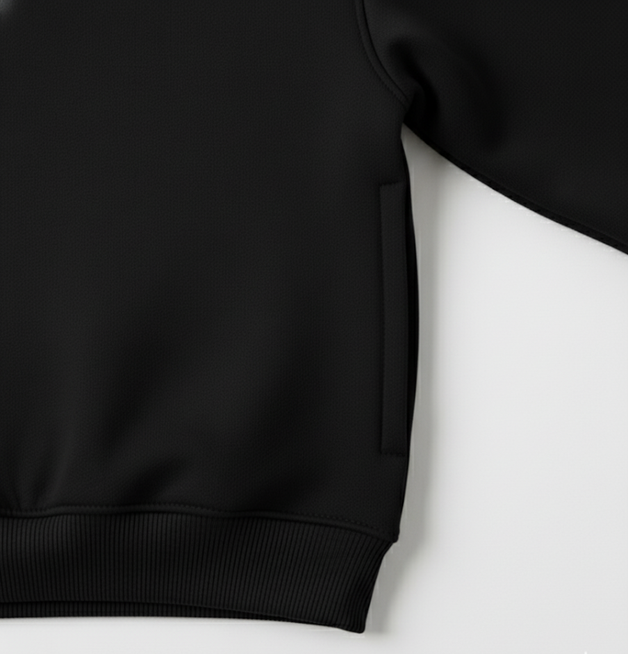 Black hoodie on a white background