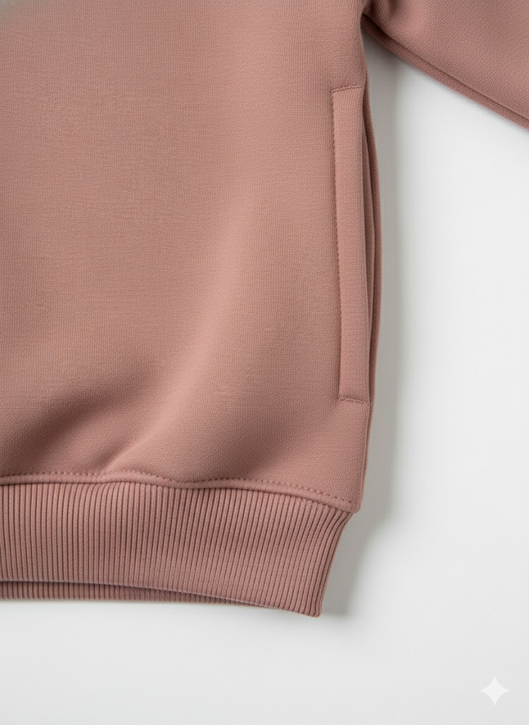 Peach Round Neck Sweatshirt with Side Pockets – My Little Co. My Little Co.