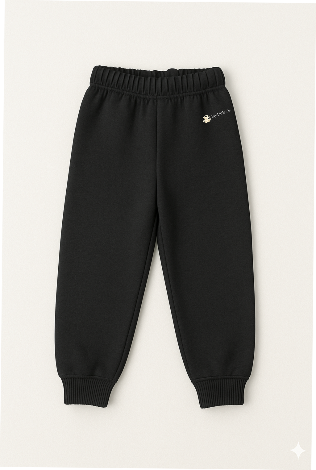 My Little Co. kids black lower – cotton fleece jogger pants