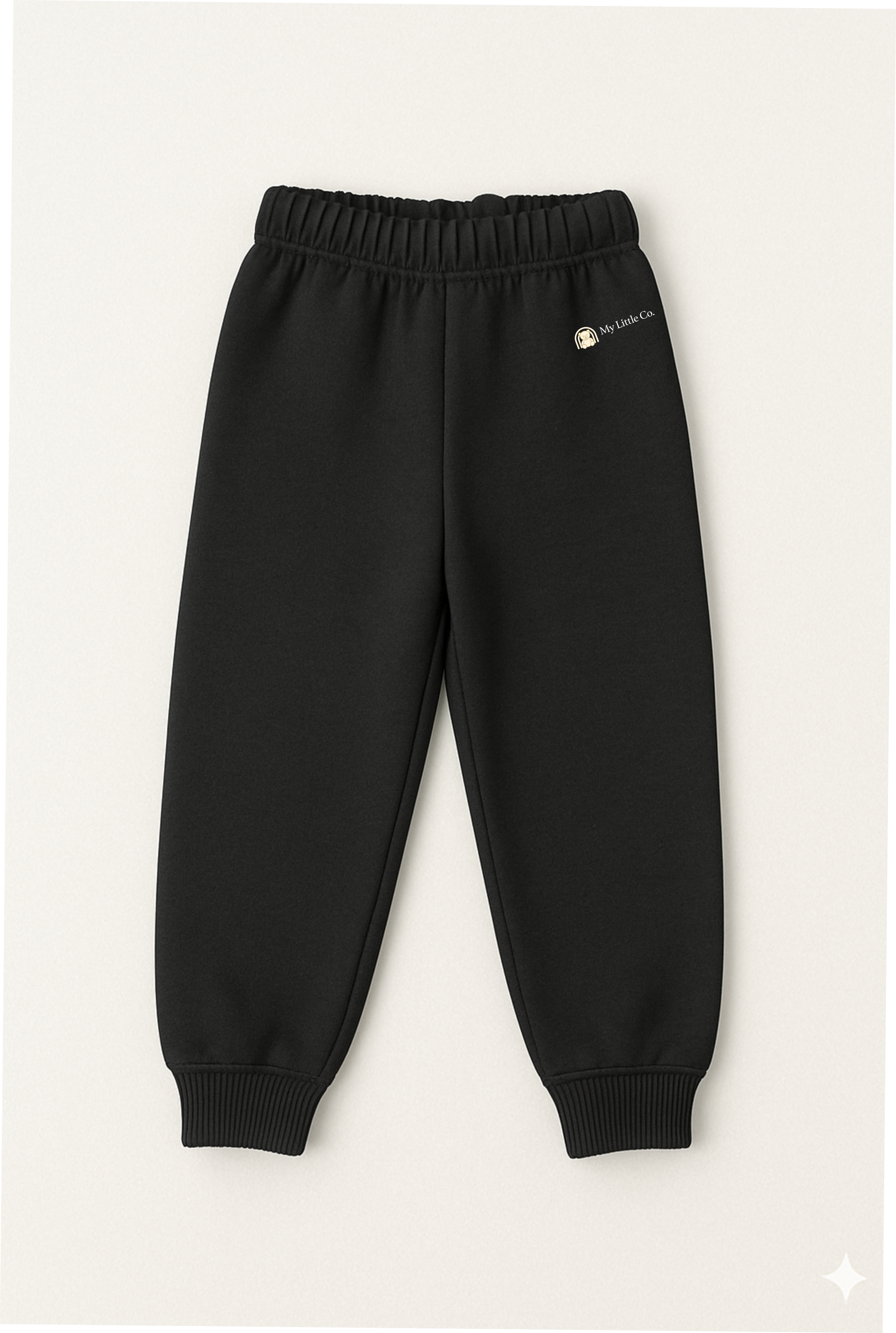 My Little Co. kids black lower – cotton fleece jogger pants