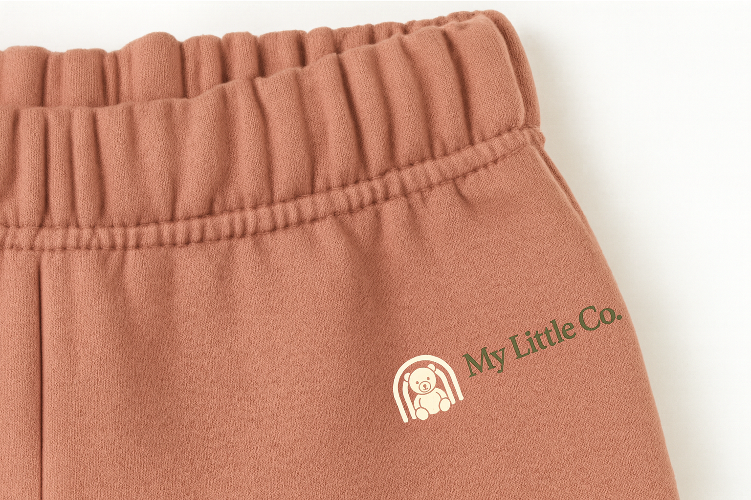 My Little Co. kids peach lower – cotton fleece jogger pants
