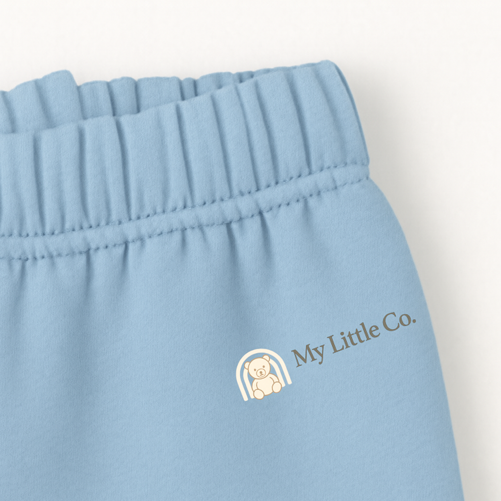 Plain sky blue kids Jogger – soft cotton fleece winterwear