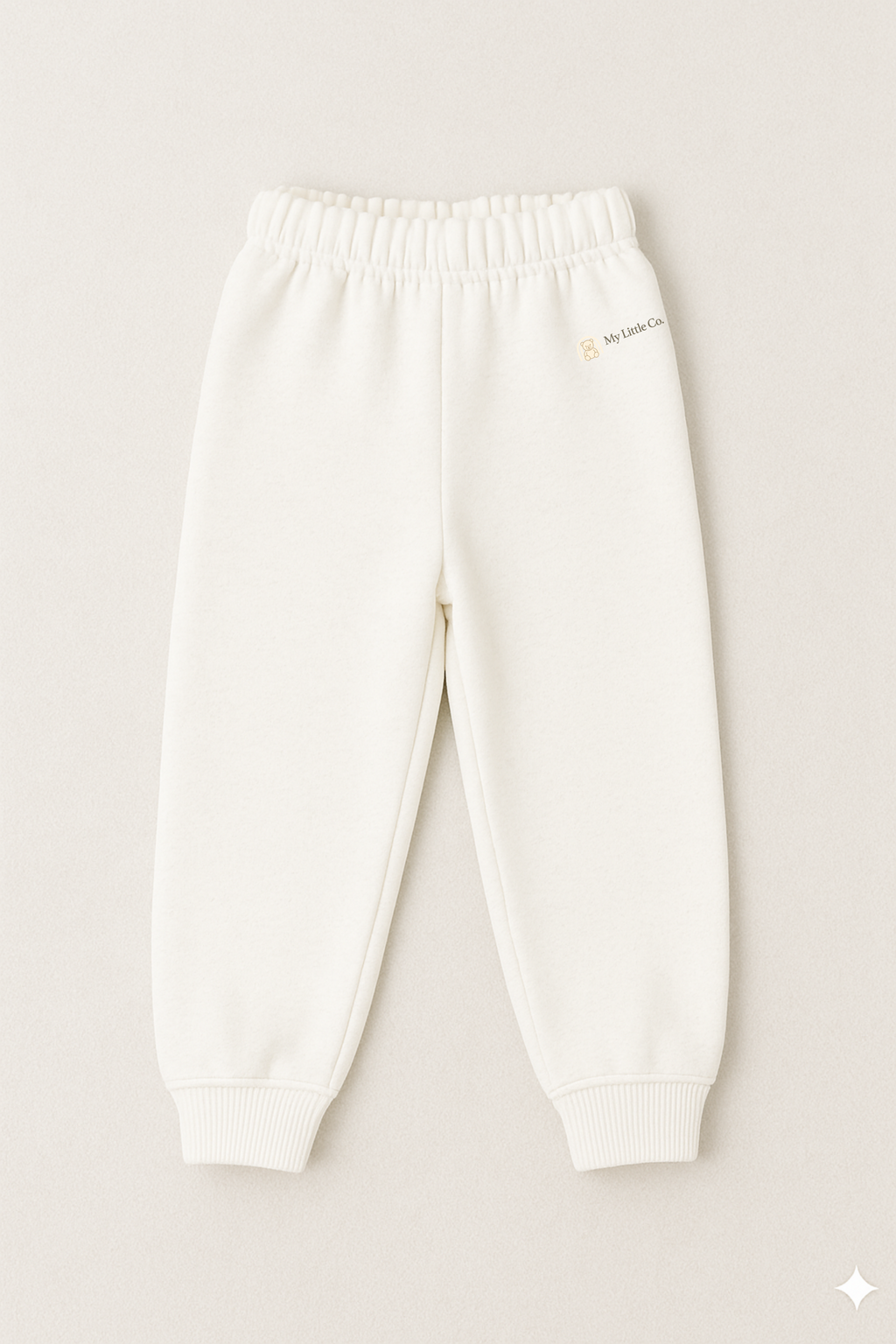 Plain white kids lower – soft fleece winter jogger