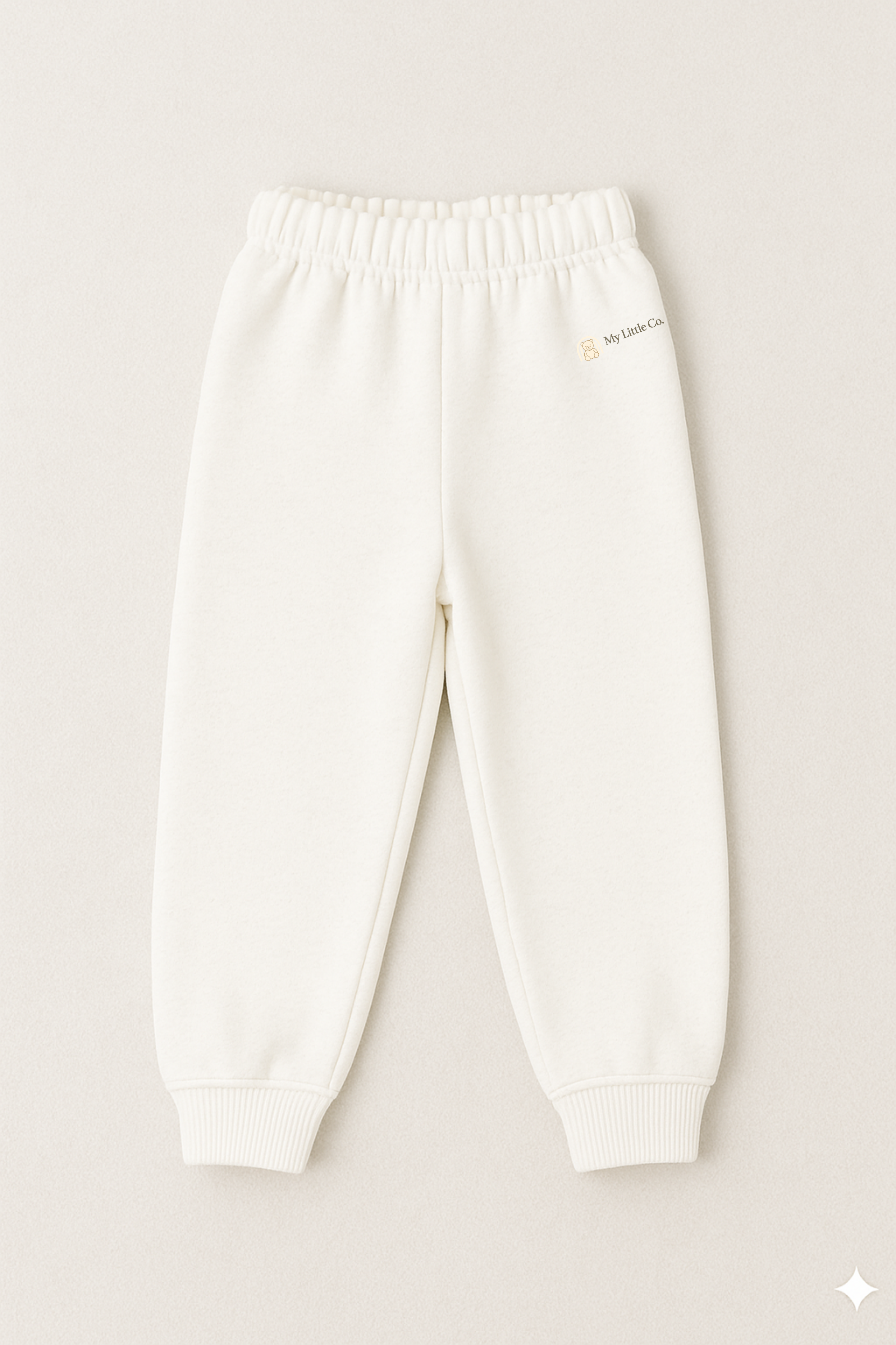 Plain white kids lower – soft fleece winter jogger