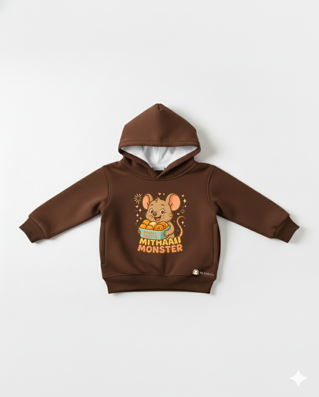Premium anti-pill fleece texture detail. Superior quality print on rich brown fabric.