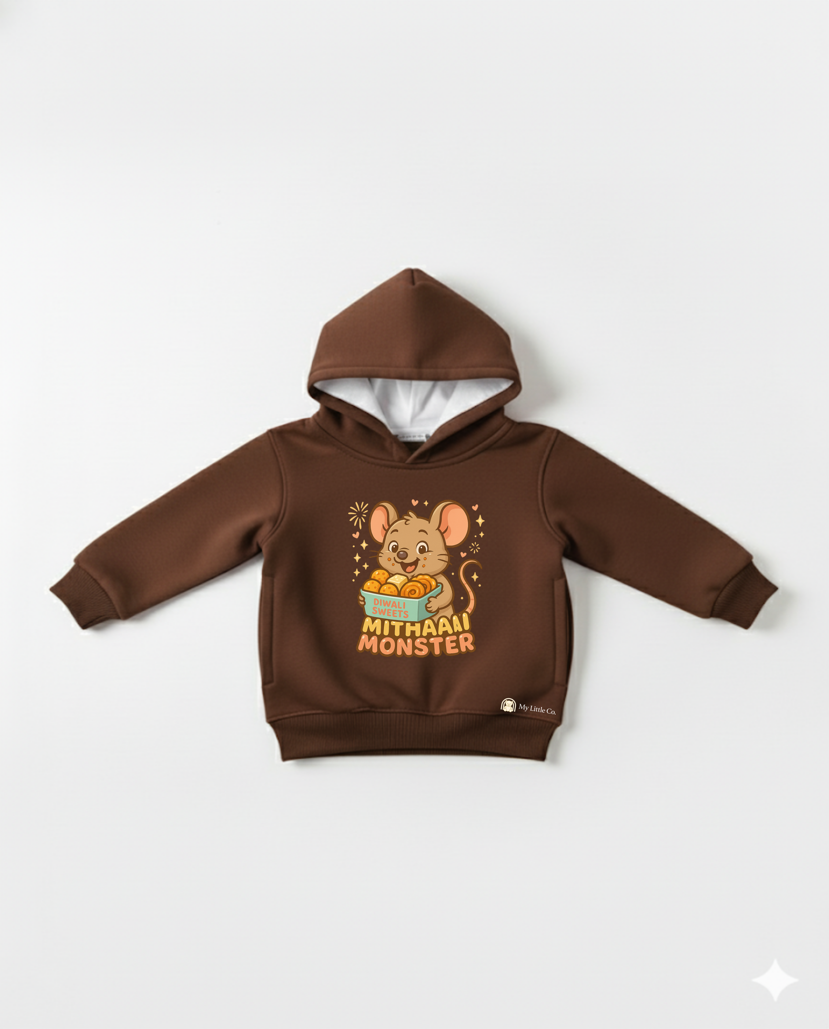 Premium anti-pill fleece texture detail. Superior quality print on rich brown fabric.