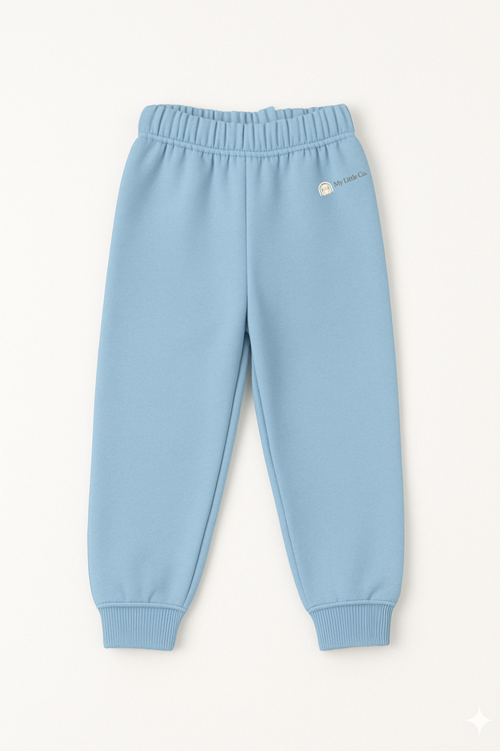 Sky blue cotton fleece kids lower – soft cozy jogger