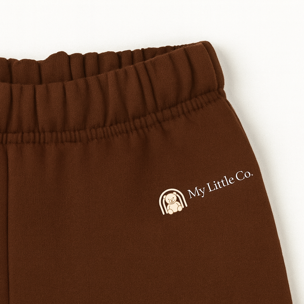 Unisex brown joggers for kids – My Little Co. winterwear