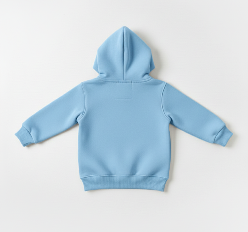 Unisex kids wearing Li'l Ganesha hoodie. Pre-shrunk fit for active toddler play.