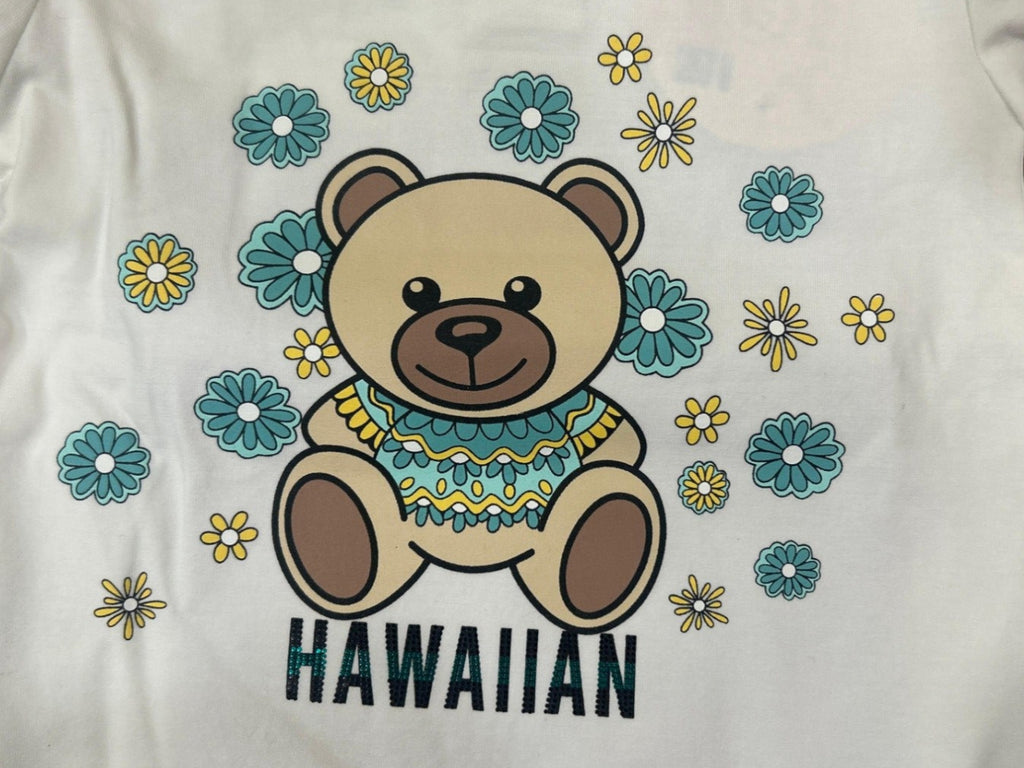 Hawaiian Bear Toddler Girl Outfit Set – Top & Floral Pants - My Little Co.