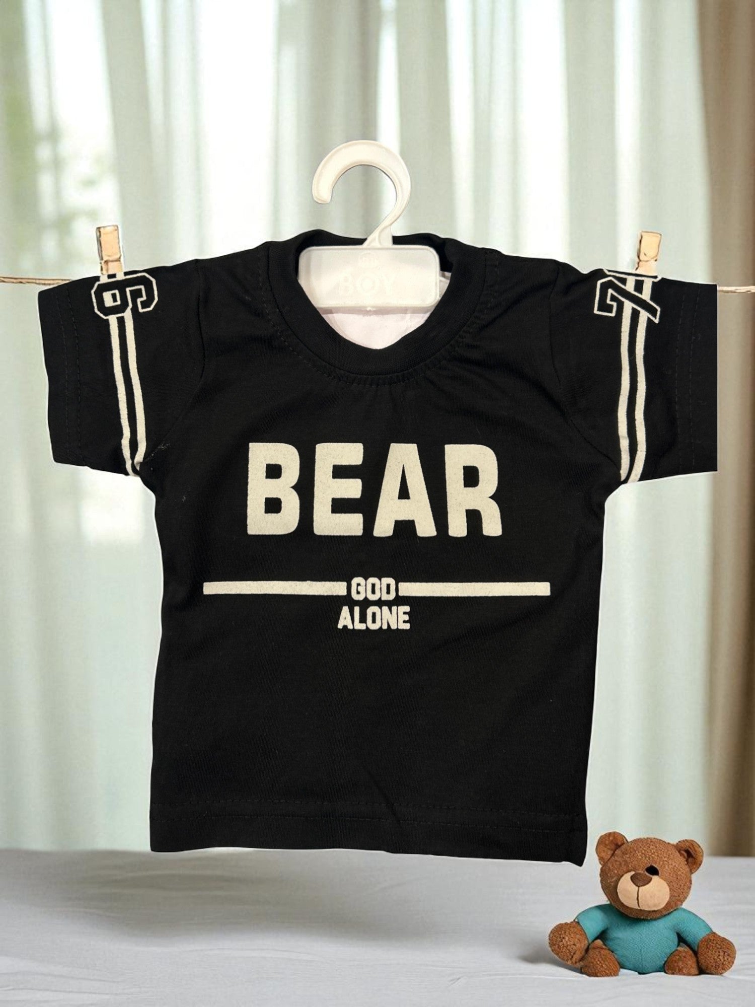 Cute Bear Patch Denim Look Co-Ord Set for Boys – 3-Piece Casual Outfit - My Little Co.
