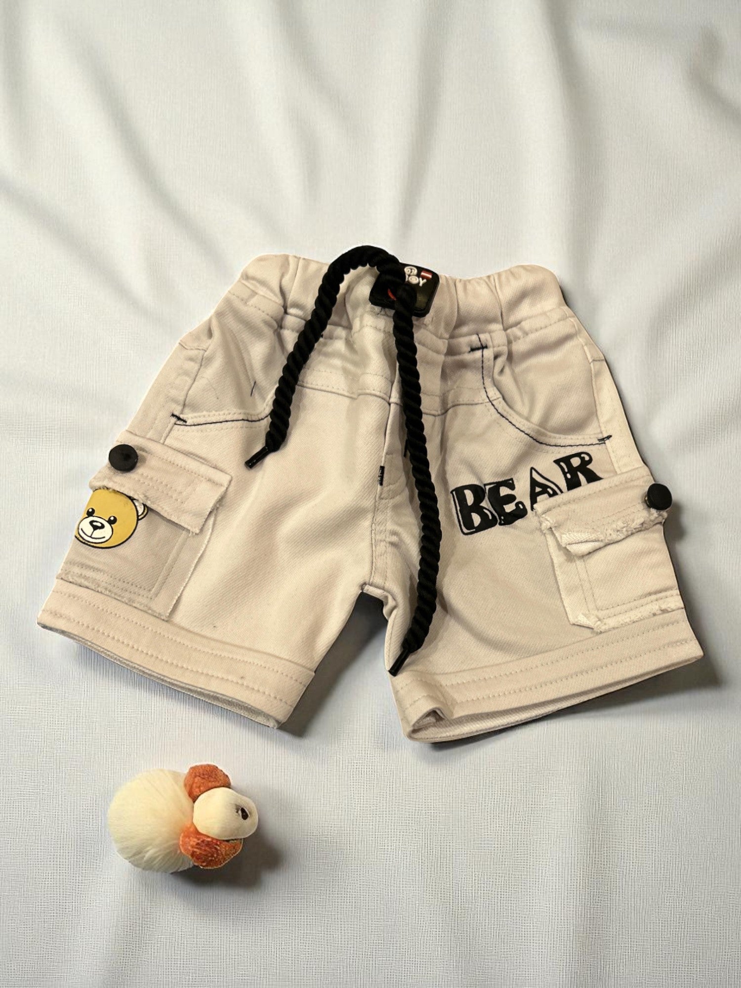 Cute Bear Patch Denim Look Co-Ord Set for Boys – 3-Piece Casual Outfit - My Little Co.