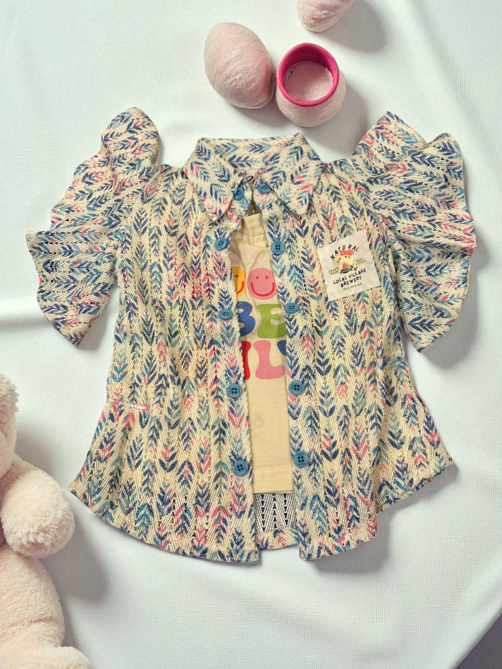 "Be Kind" Summer Shirt & Denim Shorts Set for Girls – 3-Piece Casual Outfit - My Little Co.