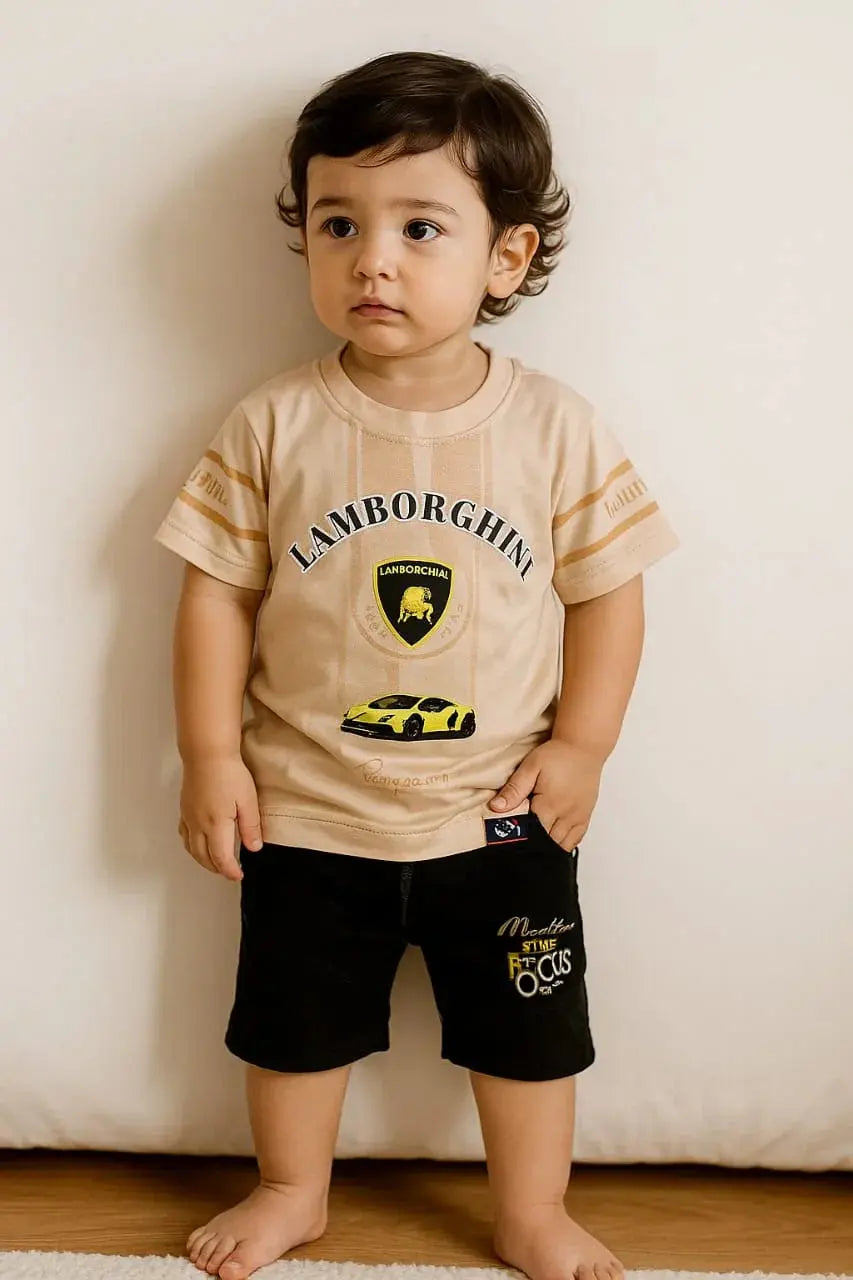 Lamborghini T-Shirt & Jean Shorts - My Little Co.
