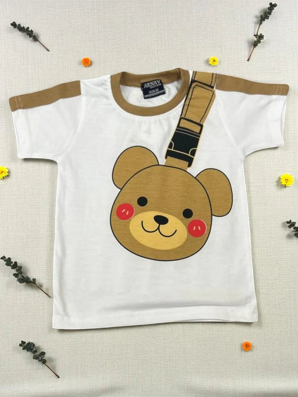 Cute Bear Print Toddler Set – White T-Shirt & Shorts - My Little Co.