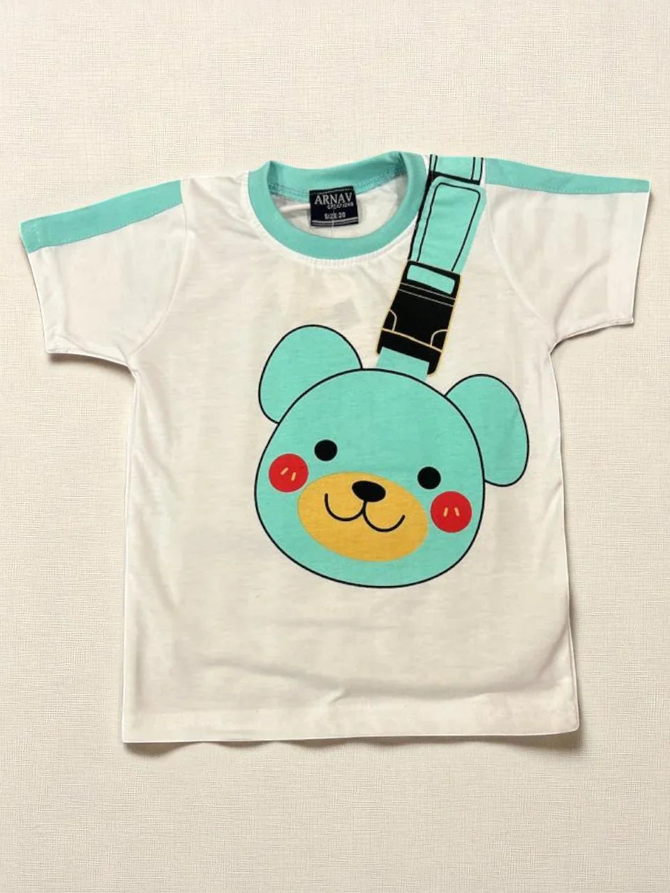 Cute Bear Print Toddler Set – White T-Shirt & Shorts - My Little Co.