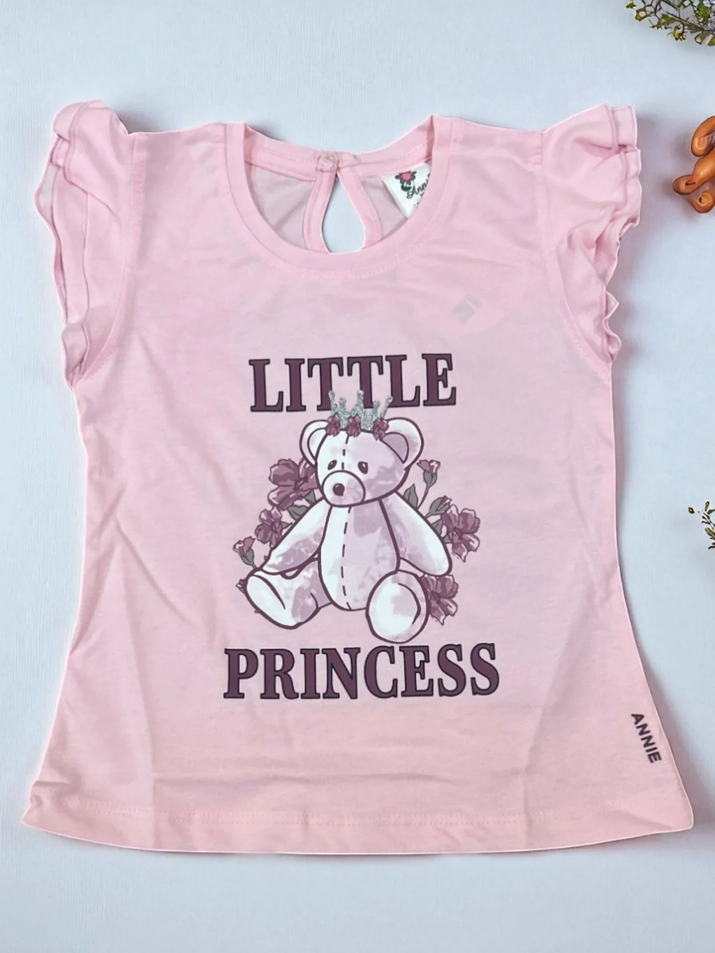 Little Princess Teddy Top & Animal Print Pant Set for Baby Girls - My Little Co.